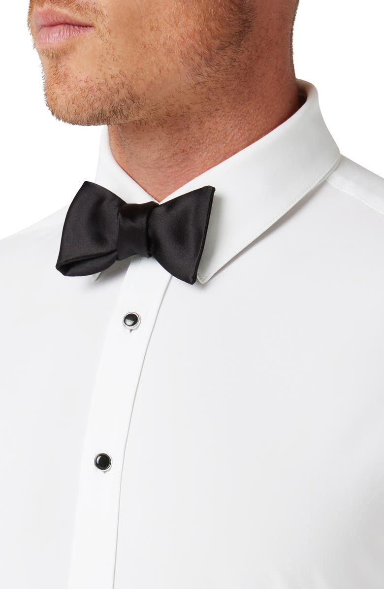 Mizzen+Main Leeward Trim Fit White Stretch Tuxedo Shirt, Alternate, color, White Solid