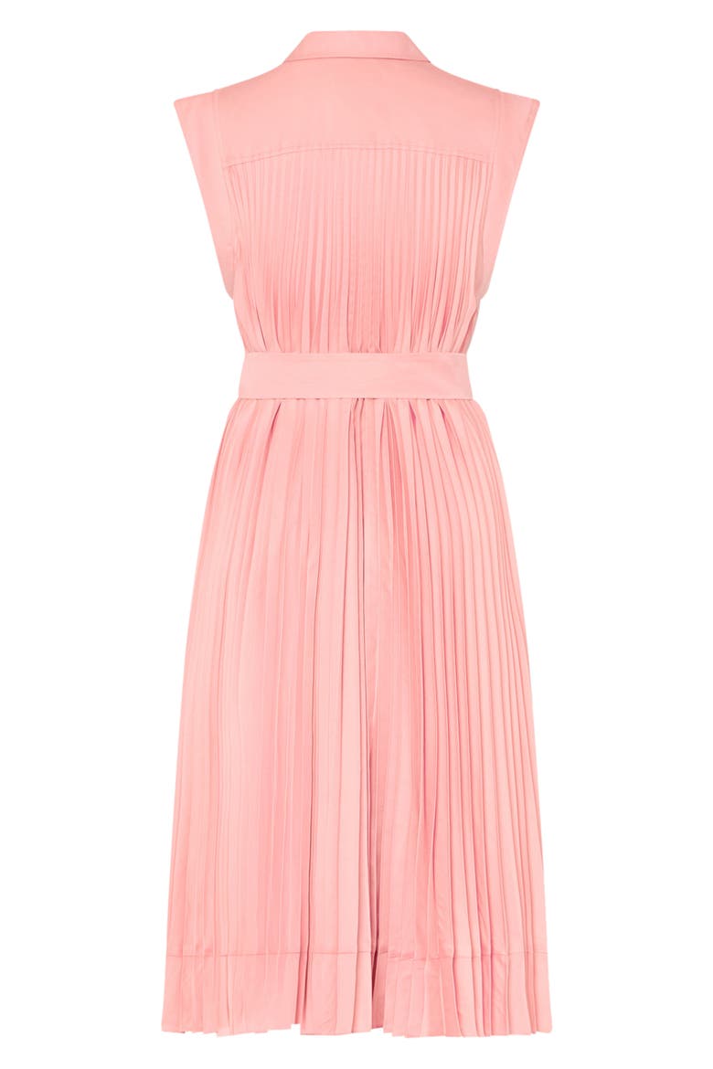 Johanna Pleat Twill Midi Shirtdress, Alternate, color, BLUSH