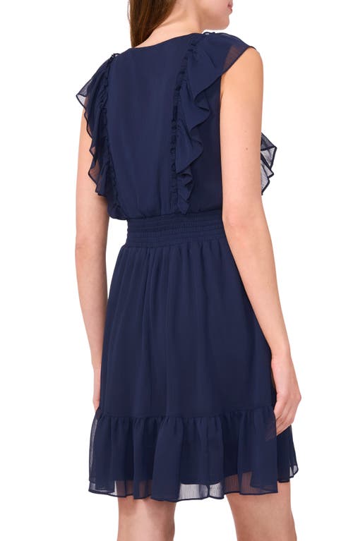 Halogenr Halogen(r) Ruffle Detail Sleeveless Dress In Classic Navy