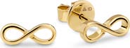 DEVATA Infinity Stud Earrings in 14K Gold, 9mm