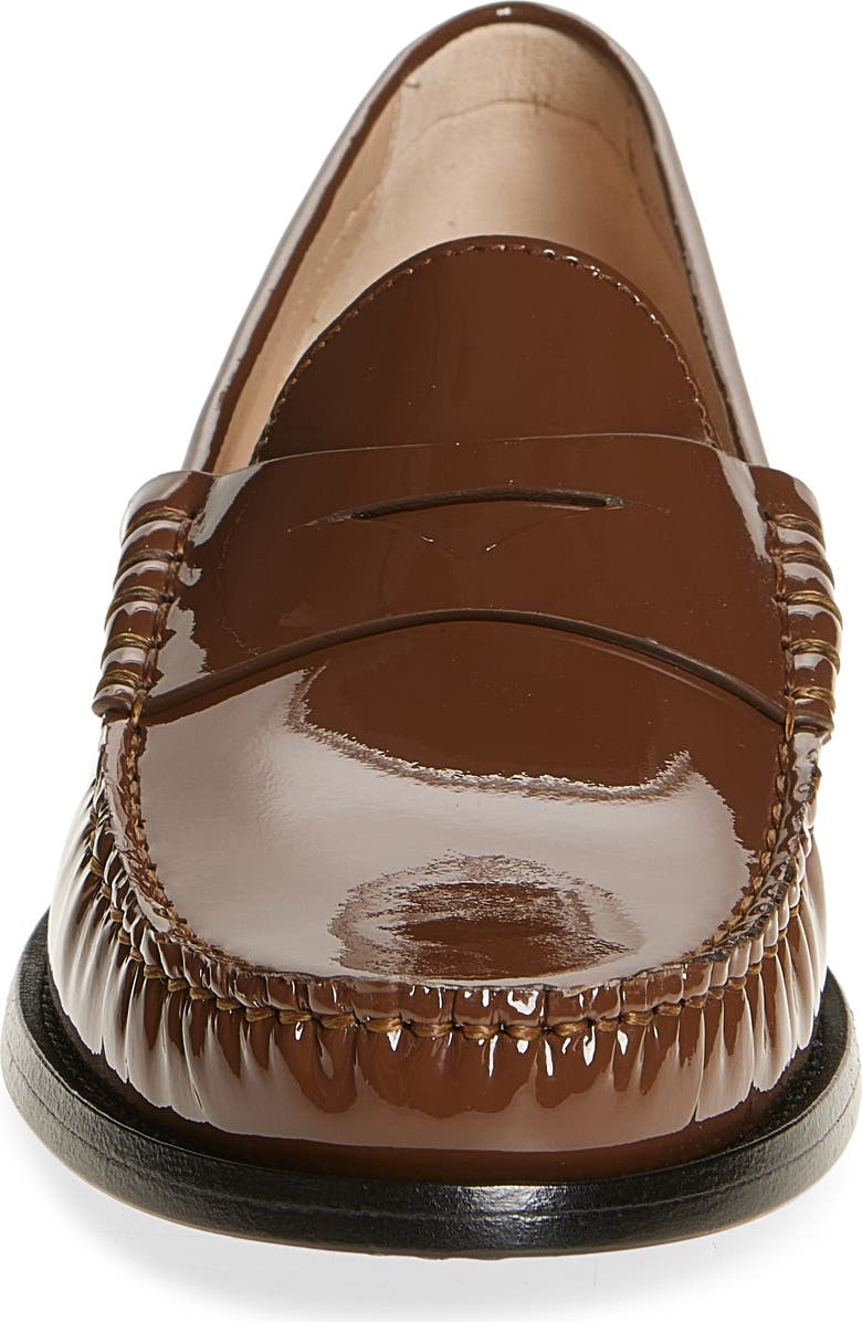 Stuart Weitzman Lottie Penny Loafer, Alternate, color, Walnut Patent