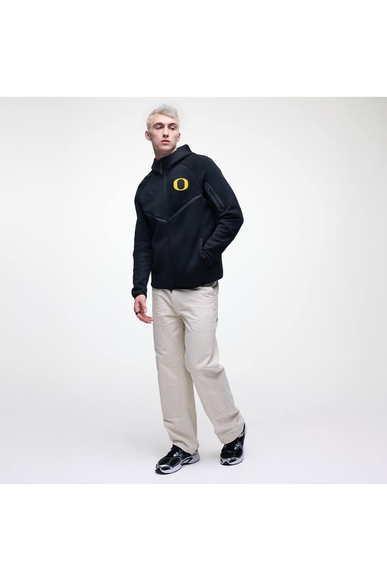 Men's Nike Black Oregon Ducks Tech Fleece Full-Zip Windrunner Hoodie, Alternate, color, Black