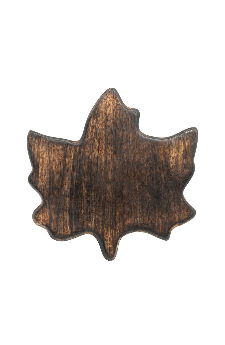 Foreside Home and Garden Maple Leaf Decorative Tray, Alternate, color, Brown