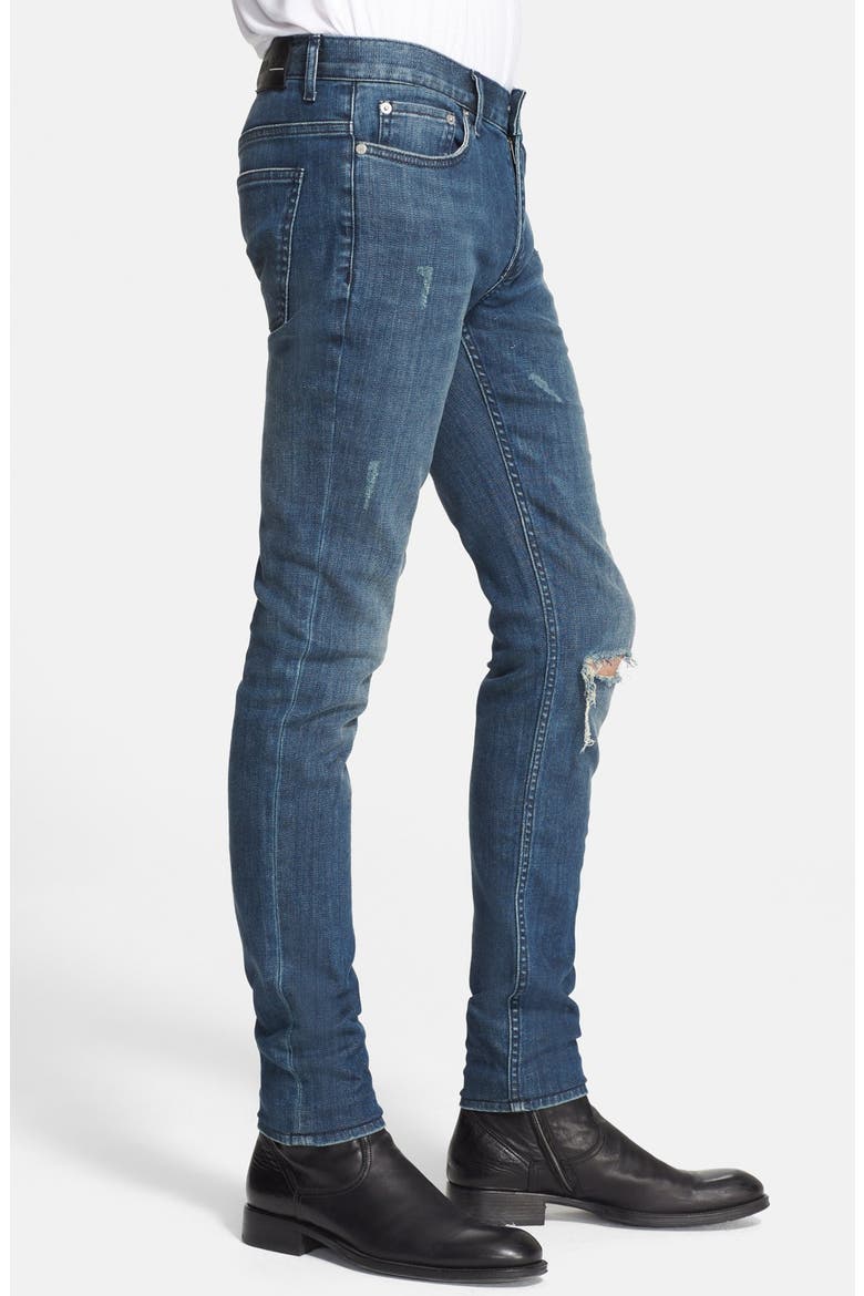 Distressed Skinny Fit Jeans, Alternate, color, FROST BLUE