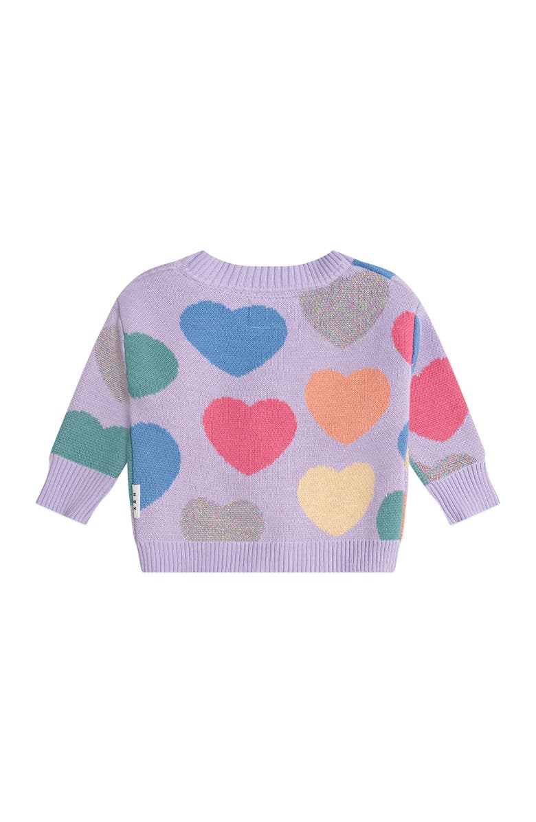 Huxbaby Loveheart Knit Cardi, Alternate, color, Purple Rose