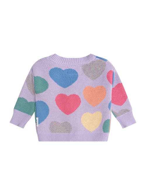 Huxbaby Loveheart Knit Cardi In Purple