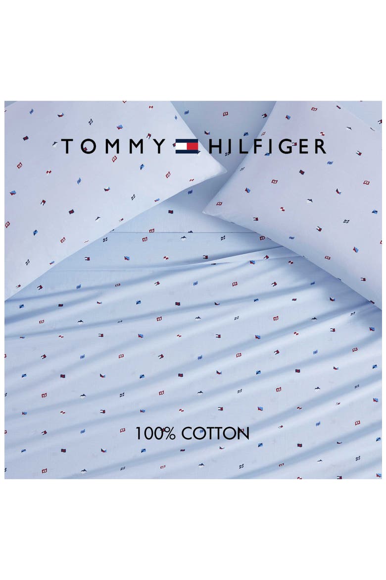 Nautical Flag Cotton Percale Sheet Set, Alternate, color, BOATHOUSE BLUE