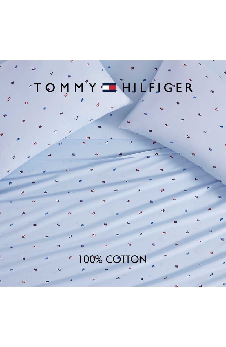 Tommy Hilfiger Nautical Flag Cotton Percale Sheet Set, Alternate, color, Boathouse Blue