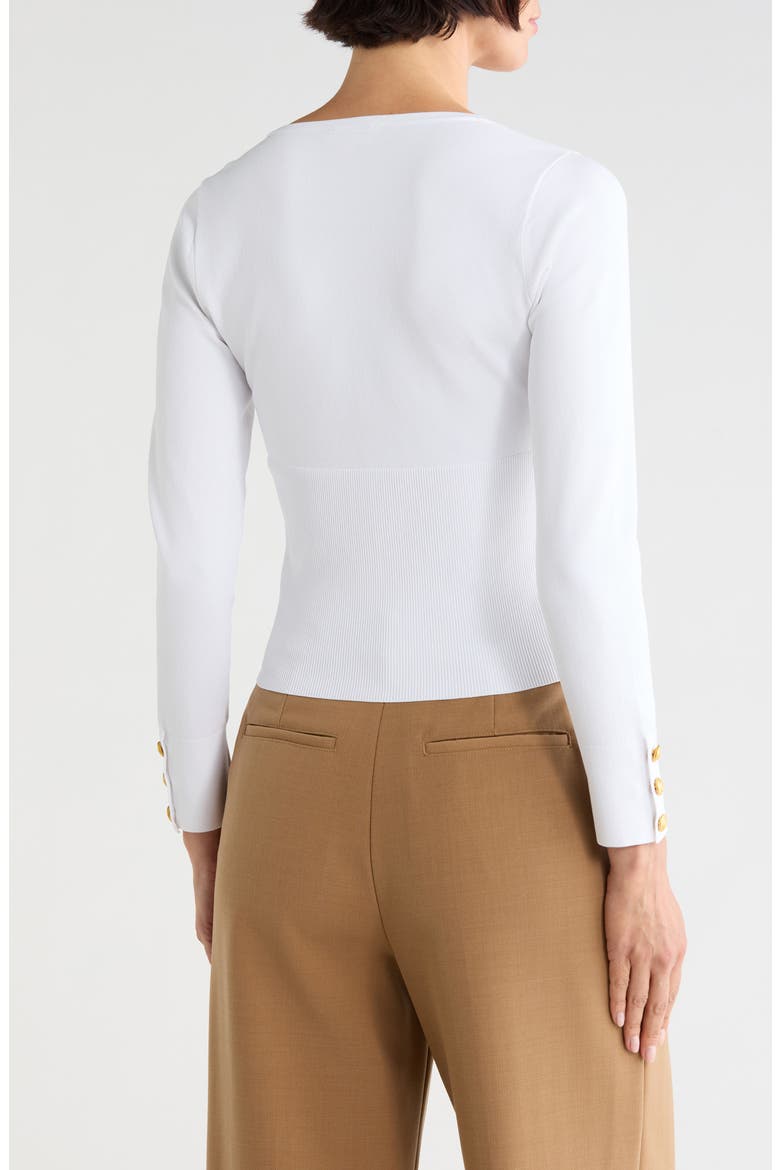 Lanetta Rib Top, Alternate, color, WHITE/GOLD
