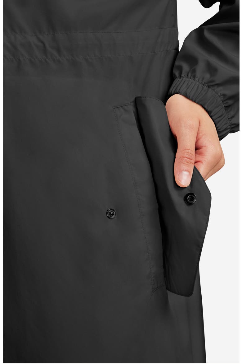 Essential Longline Trench Coat, Alternate, color, BLACK/ WHITE