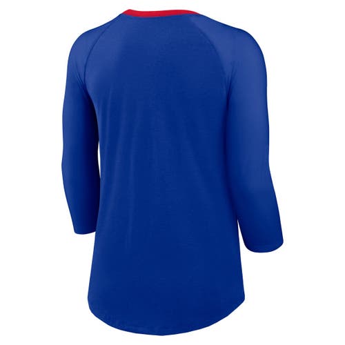 Nike Women's Royal Buffalo Bills Raglan 3/4 Sleeve T-shirt In Royal