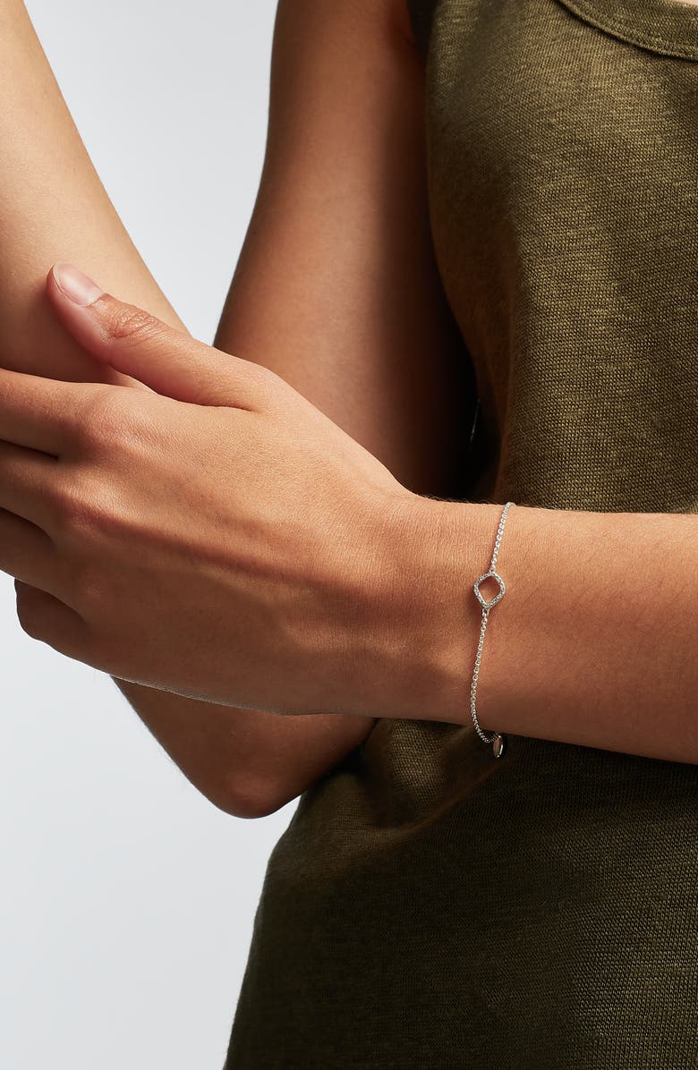 Monica Vinader Riva Mini Kite Diamond Bracelet, Alternate, color, Silver/ Diamond