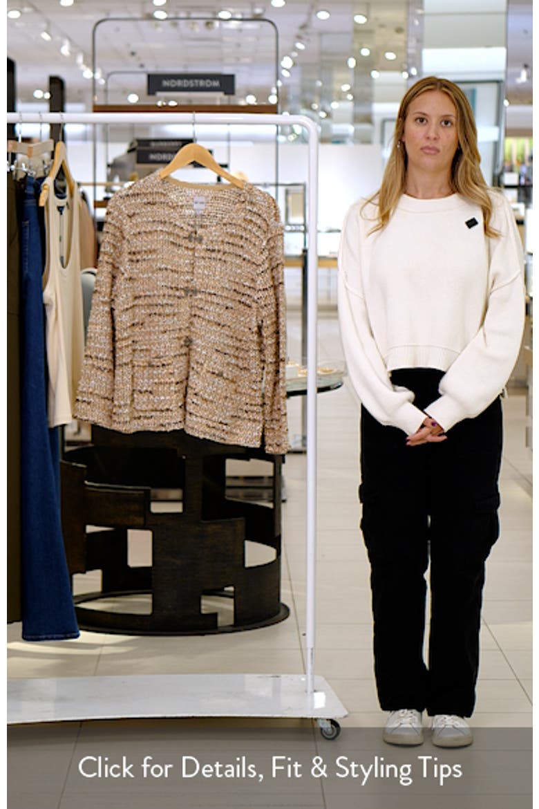 Tonal Mix Open Stitch Cotton Blend Knit Jacket video
