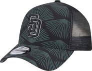 New Era Men's New Era  Black San Diego Padres 9FORTY A-Frame Trucker Adjustable Hat