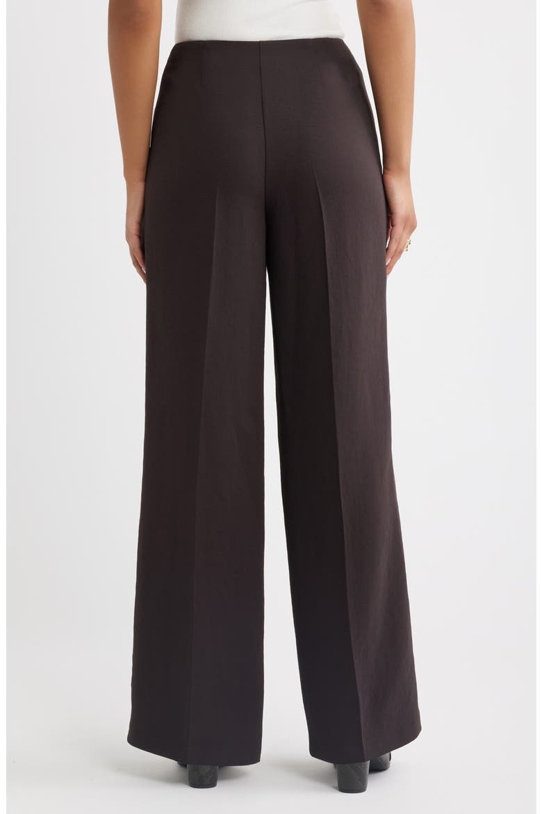 Curator Crepe Midrise Pleated Trousers, Alternate, color, BROWN GANACHE