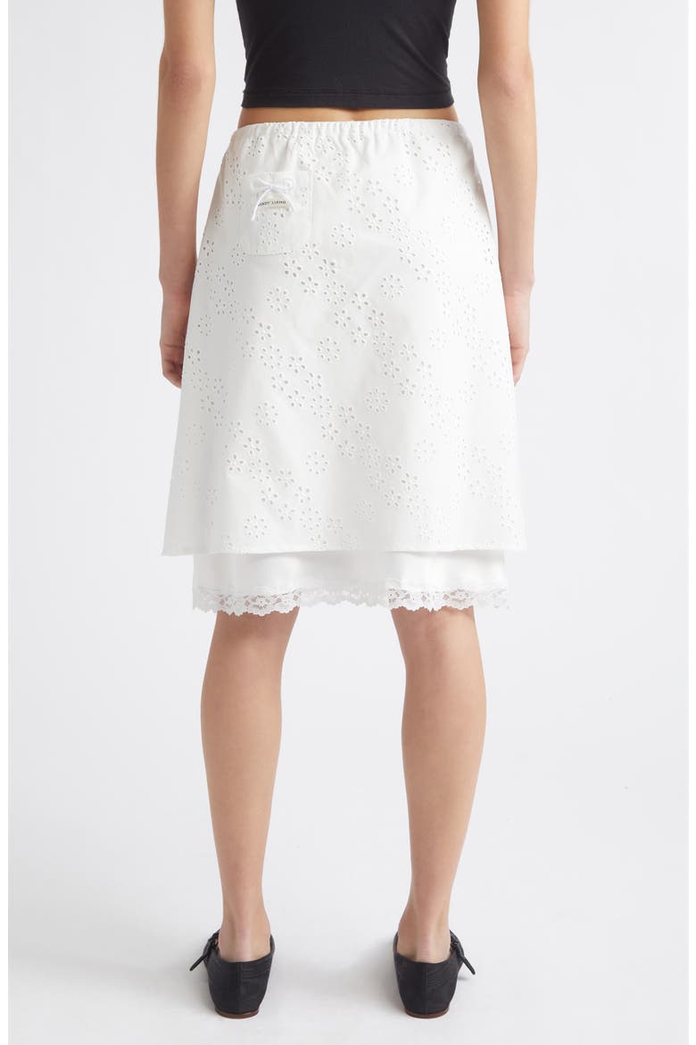 Laffy Layered Cotton Eyelet Skirt, Alternate, color, WHITE
