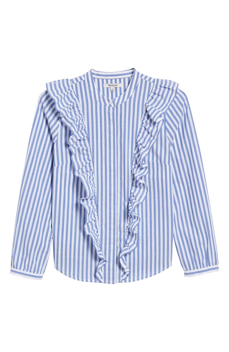 Madewell Whitney Stripe Ruffle Blouse, Alternate, color,