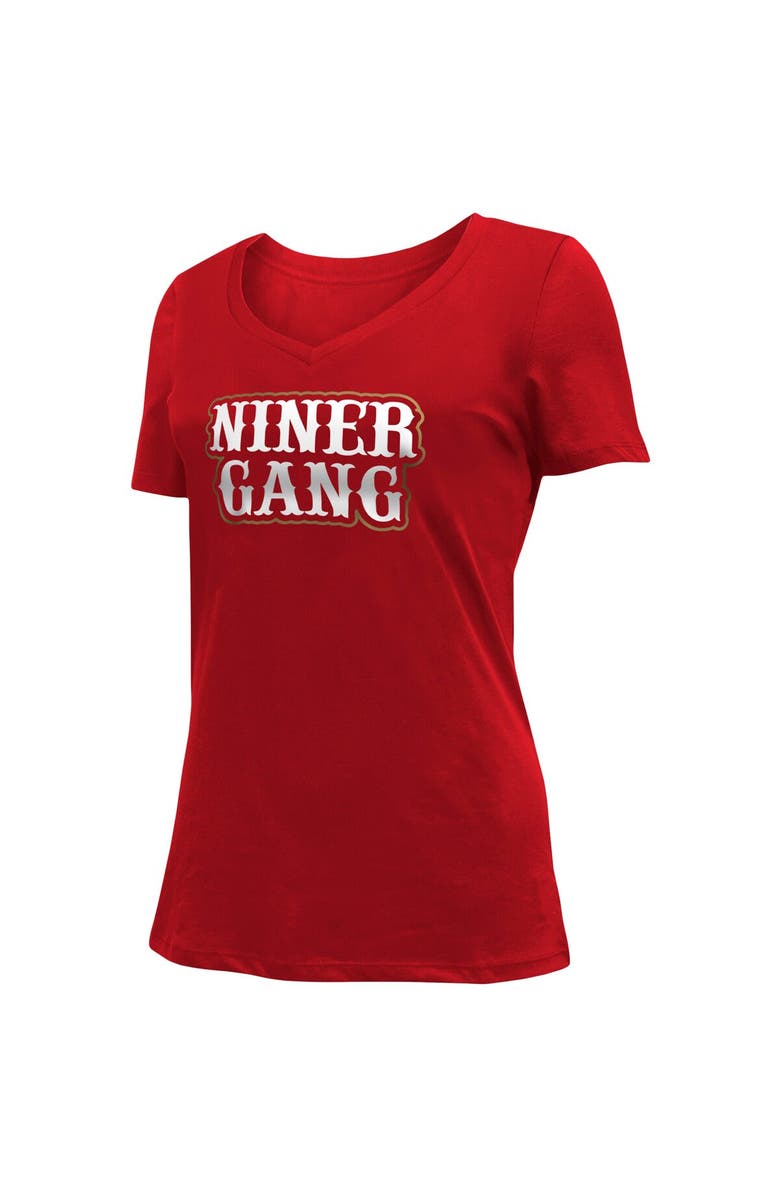 New Era Women's New Era Scarlet San Francisco 49ers E-40 Niner Gang V-Neck T-Shirt, Alternate, color, 