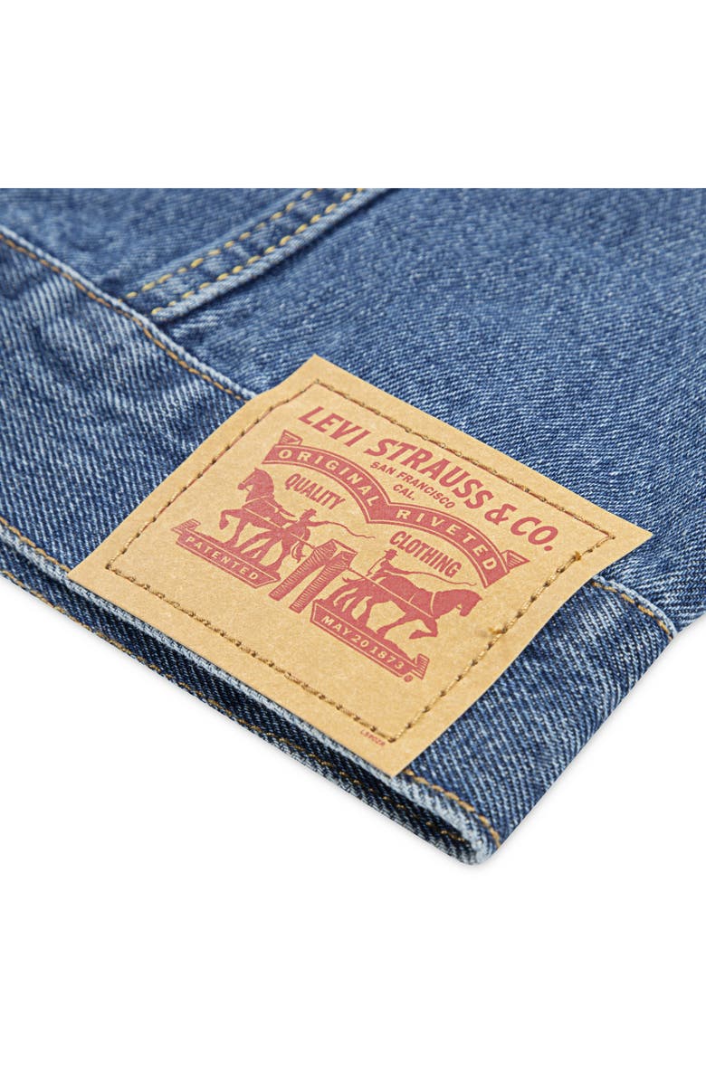 Levi's<sup>®</sup> Kid's American Flag Denim Trucker Jacket, Alternate, color, Denim