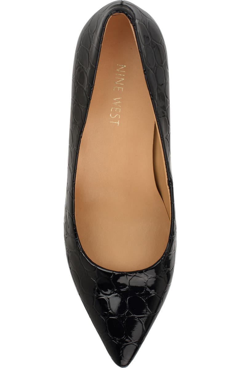 Nine West Kaylen Croc-Embossed Pump, Alternate, color, Black Croco