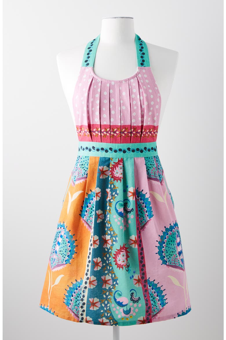 Anthropologie Adonia Pleated Cotton Apron, Main, color, GREEN