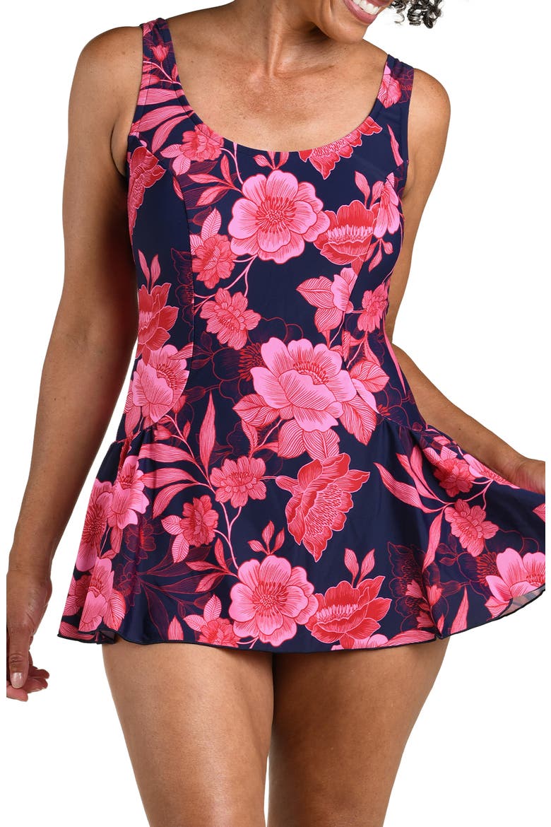 Romantic Princess Seam Swimdress, Main, color, INDIGO
