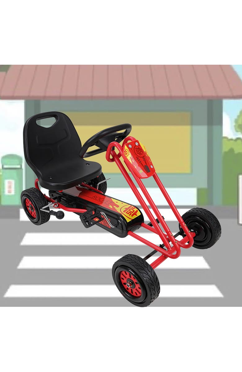 509 Rocket Pedal Go Kart W/ Ergonomic Adjustable Seat & Sharp Handling, Red, Alternate, color, Red