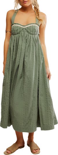 Poppy Cotton Seersucker Midi Dress