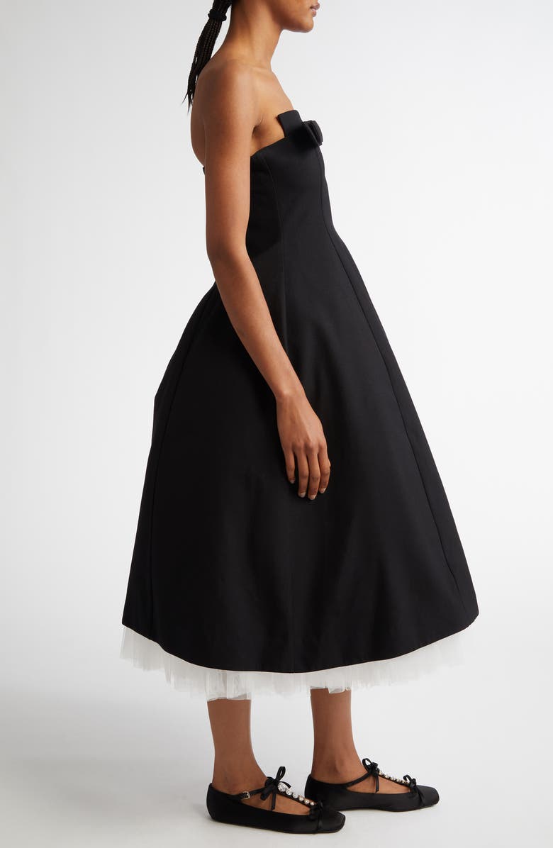 Shushu/Tong Strapless Bow Front Midi Dress, Alternate, color, 