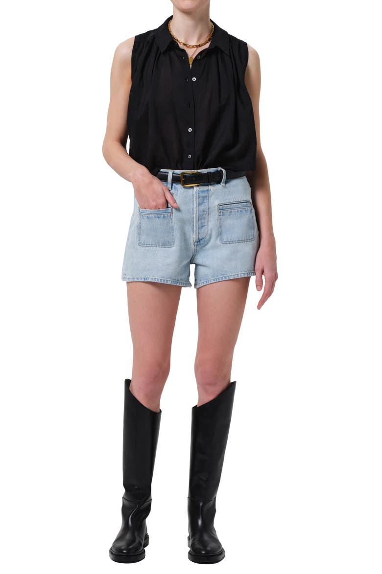 Marlow Patch Pocket Denim Shorts, Alternate, color, SKYSCAPE