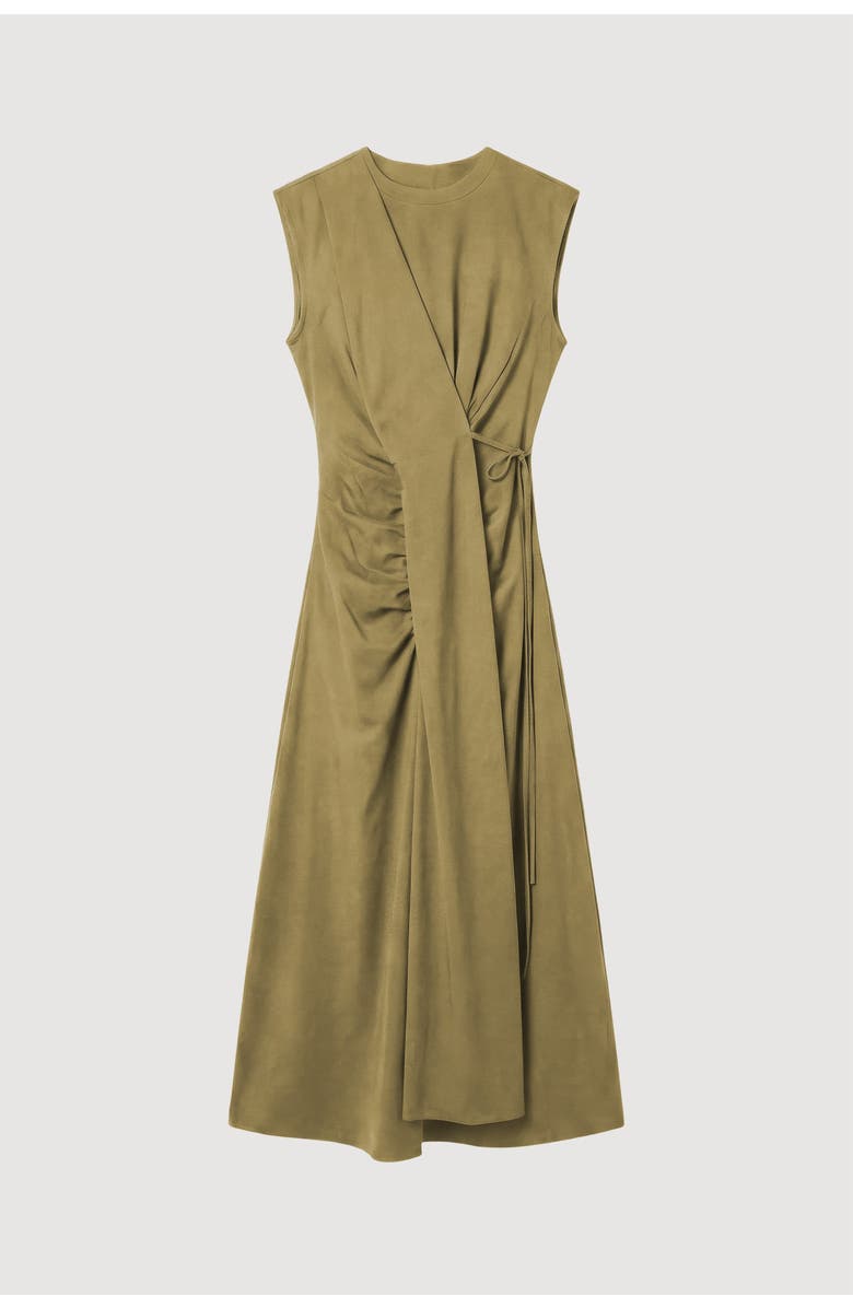 Modern Citizen Agnes Twist-Drape Jersey Dress, Alternate, color, Khaki Yellow