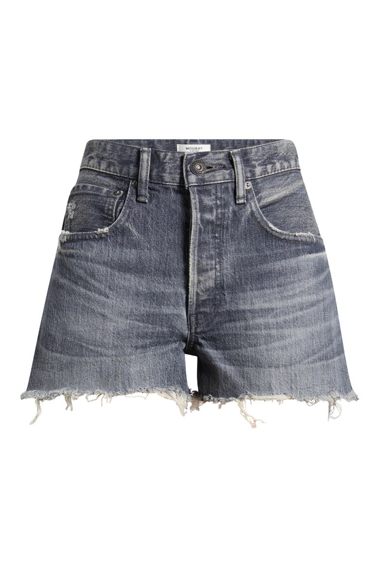 Glenview Cutoff High Waist Jeans Shorts, Alternate, color, LIGHT BLACK
