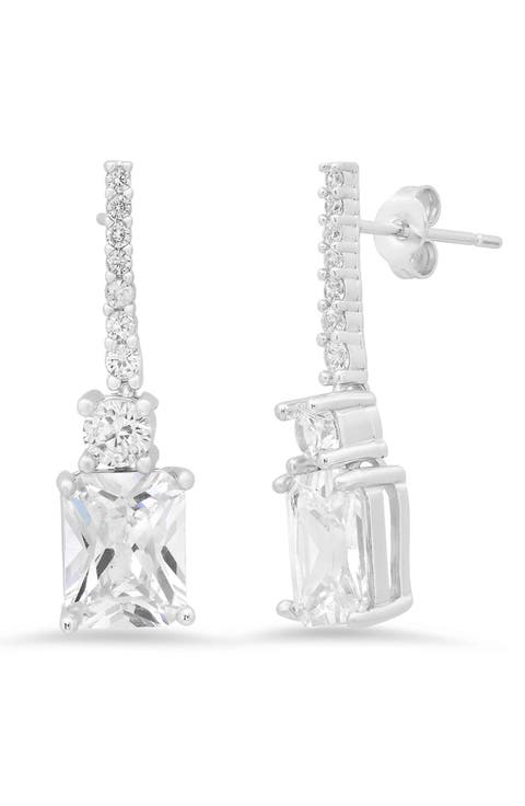 18k Gold Plated Cubic Zirconia Drop Earrings