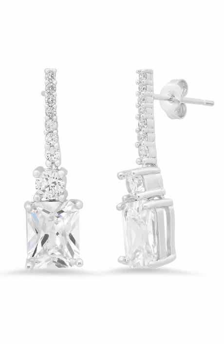 18k Gold Plated Cubic Zirconia Drop Earrings