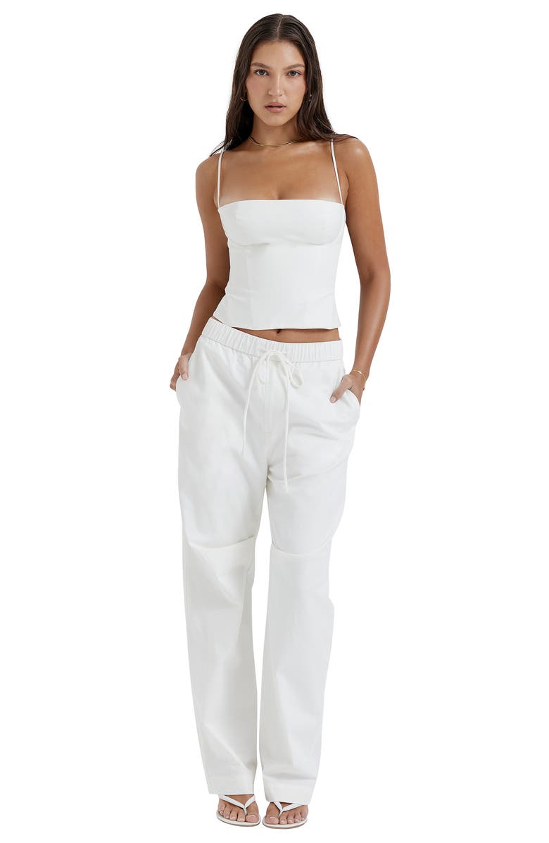 HOUSE OF CB Audette Structured Cotton Twill Corset Top, Alternate, color, White