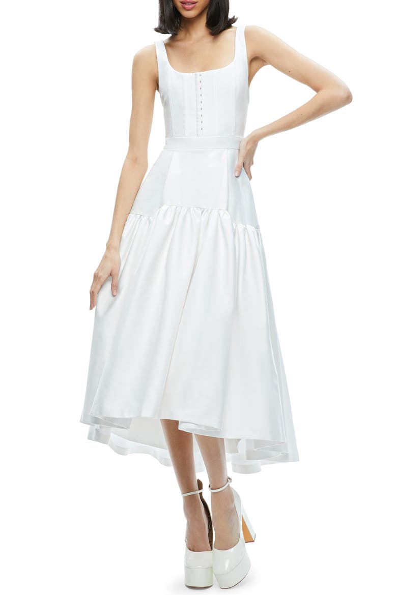 Diana High-Low Midi Dress, Main, color, OFF WHITE