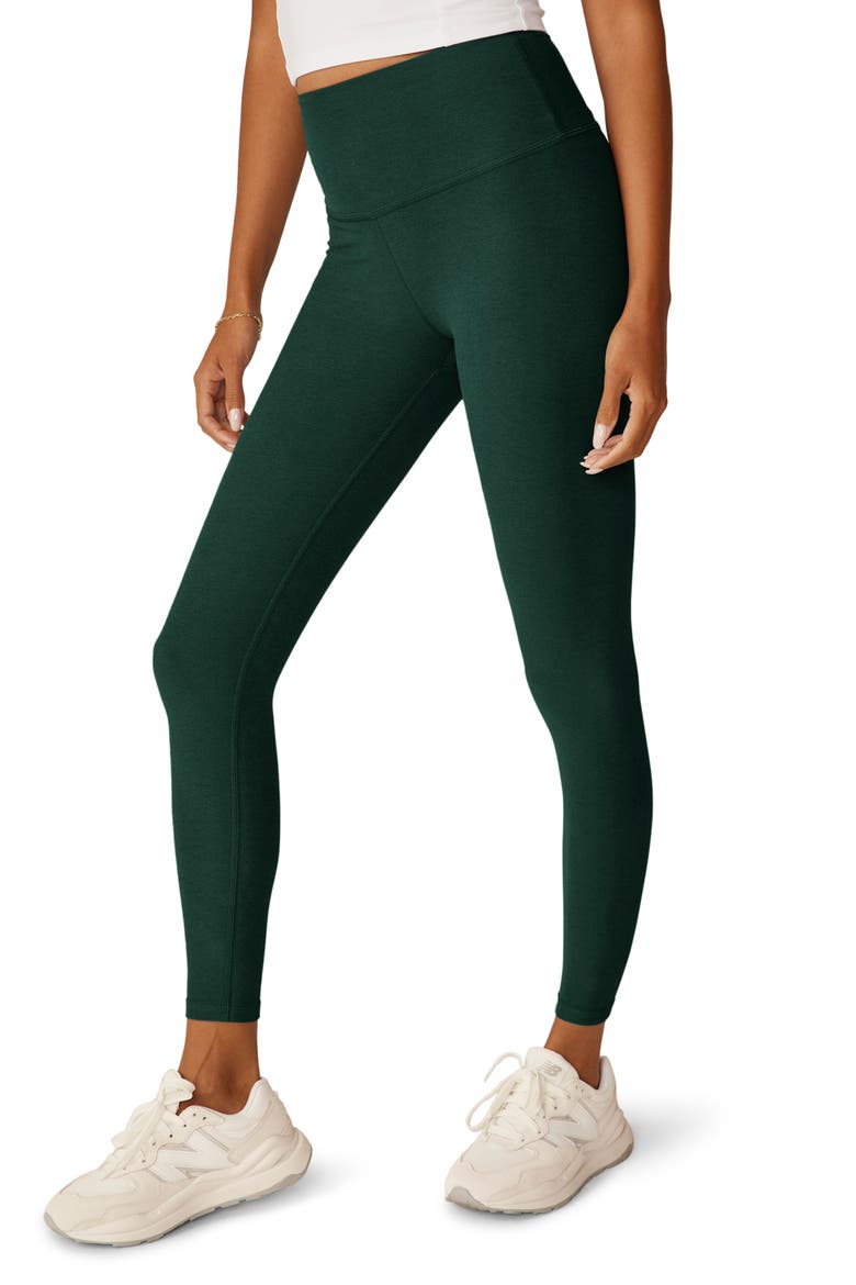 Caught in the Midi High Waist Leggings, Alternate, color, DARK SPRUCE GREEN HE