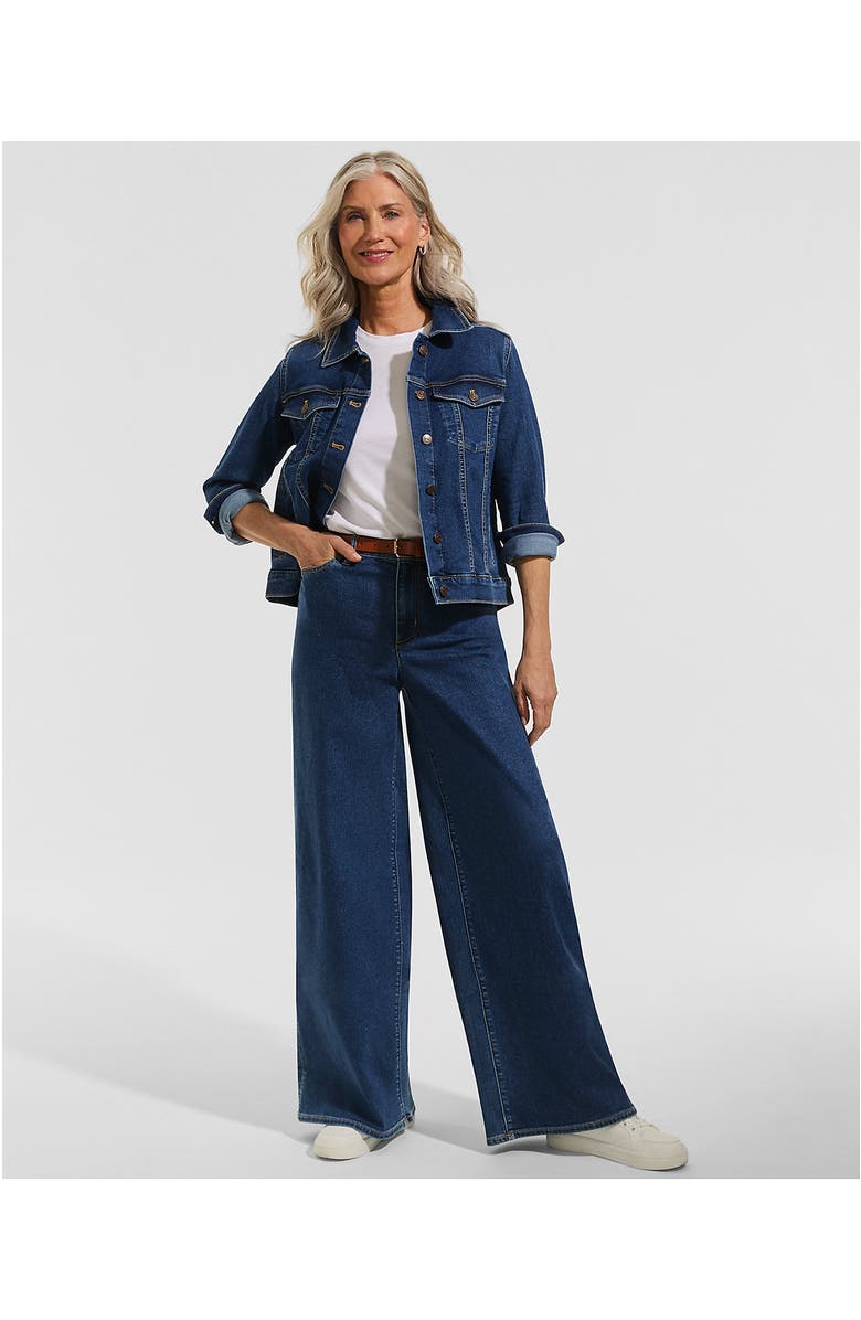 Lands' End Denim Trucker Jacket, Alternate, color, Crawford Wash