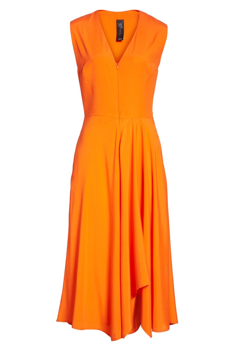 Wave Side Drape Dress, Alternate, color, SAFETY ORANGE