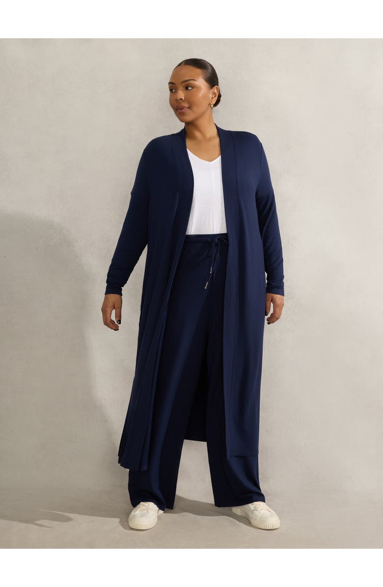 Live Unlimited Lightweight Supersoft Maxi Cardigan, Alternate, color, Navy
