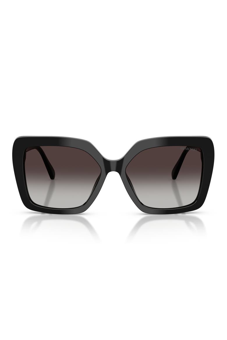 57mm Butterfly Sunglasses, Main, color, BLACK / GRADIENT GREY