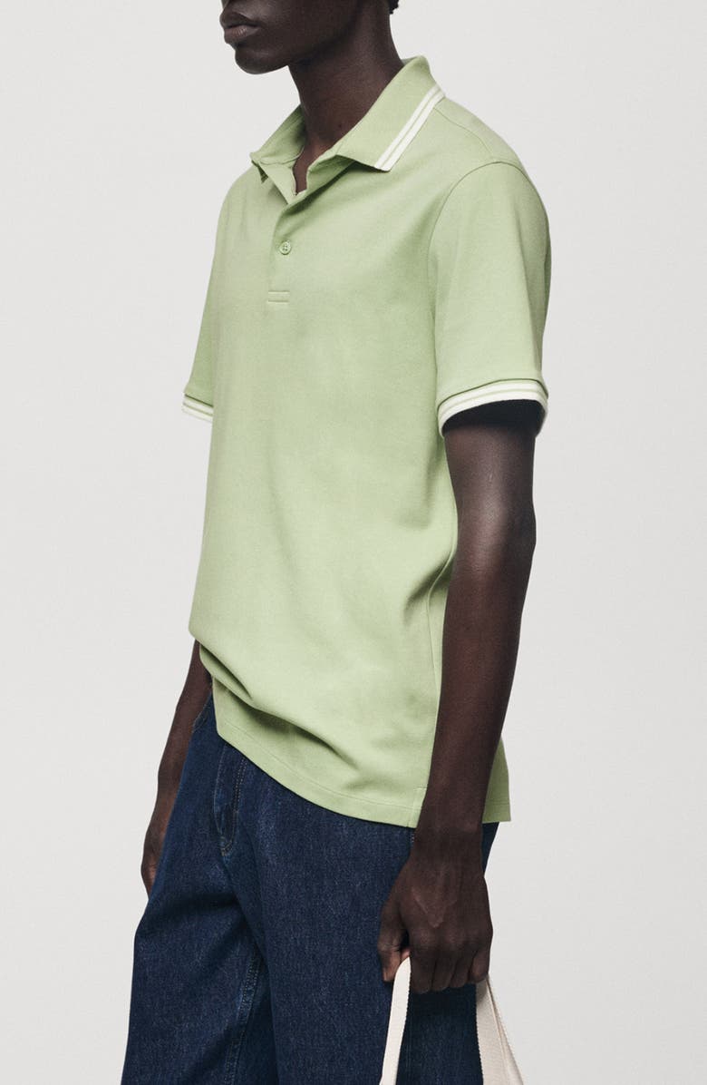 MANGO Tipped Cotton Polo, Alternate, color, 