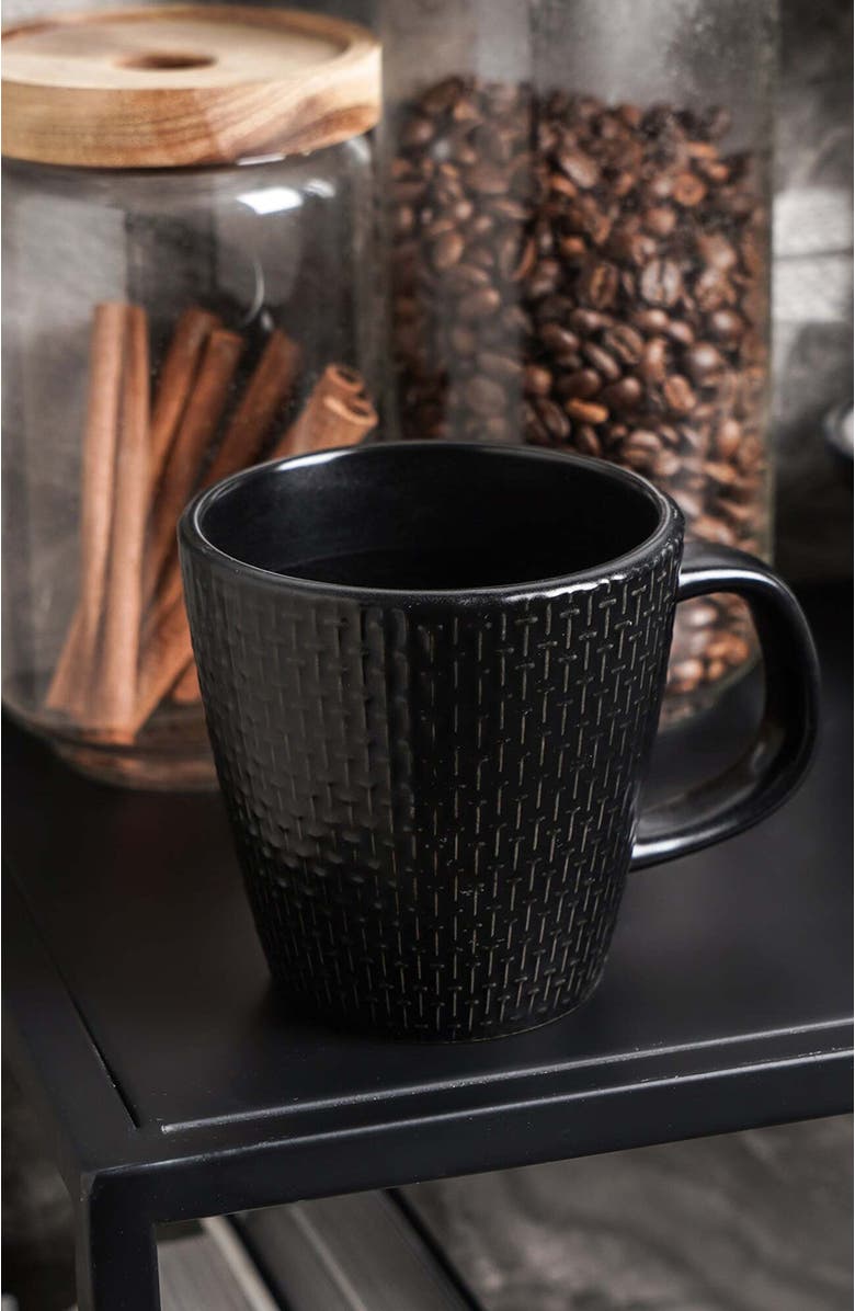 Stone Lain Olivia Stoneware 4-Piece Mug Set, Alternate, color, Black