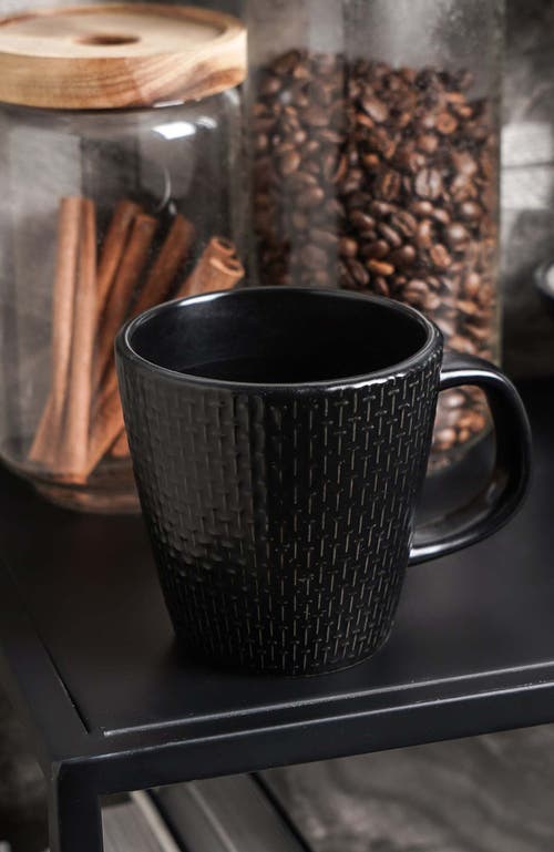 Stone Lain Olivia Stoneware 4-piece Mug Set In Black