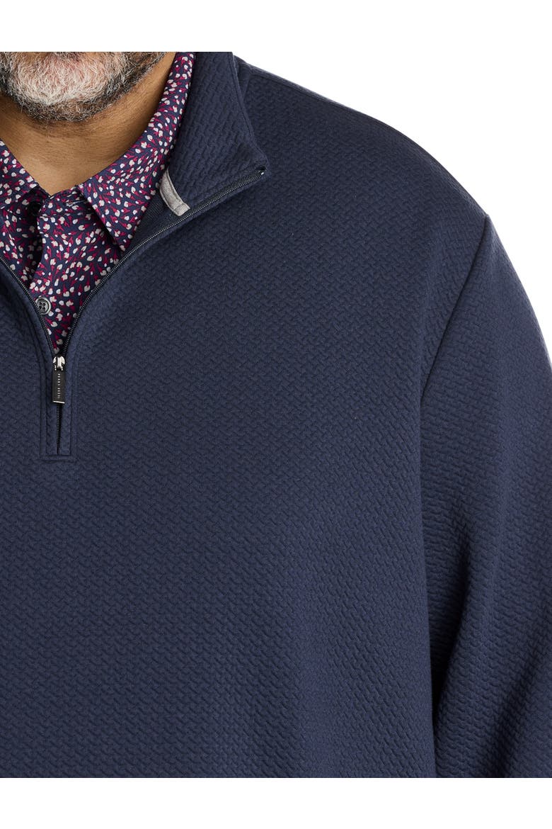 Big & Tall Textured 1/4-Zip Pullover, Alternate, color, DARK SAPHIRE