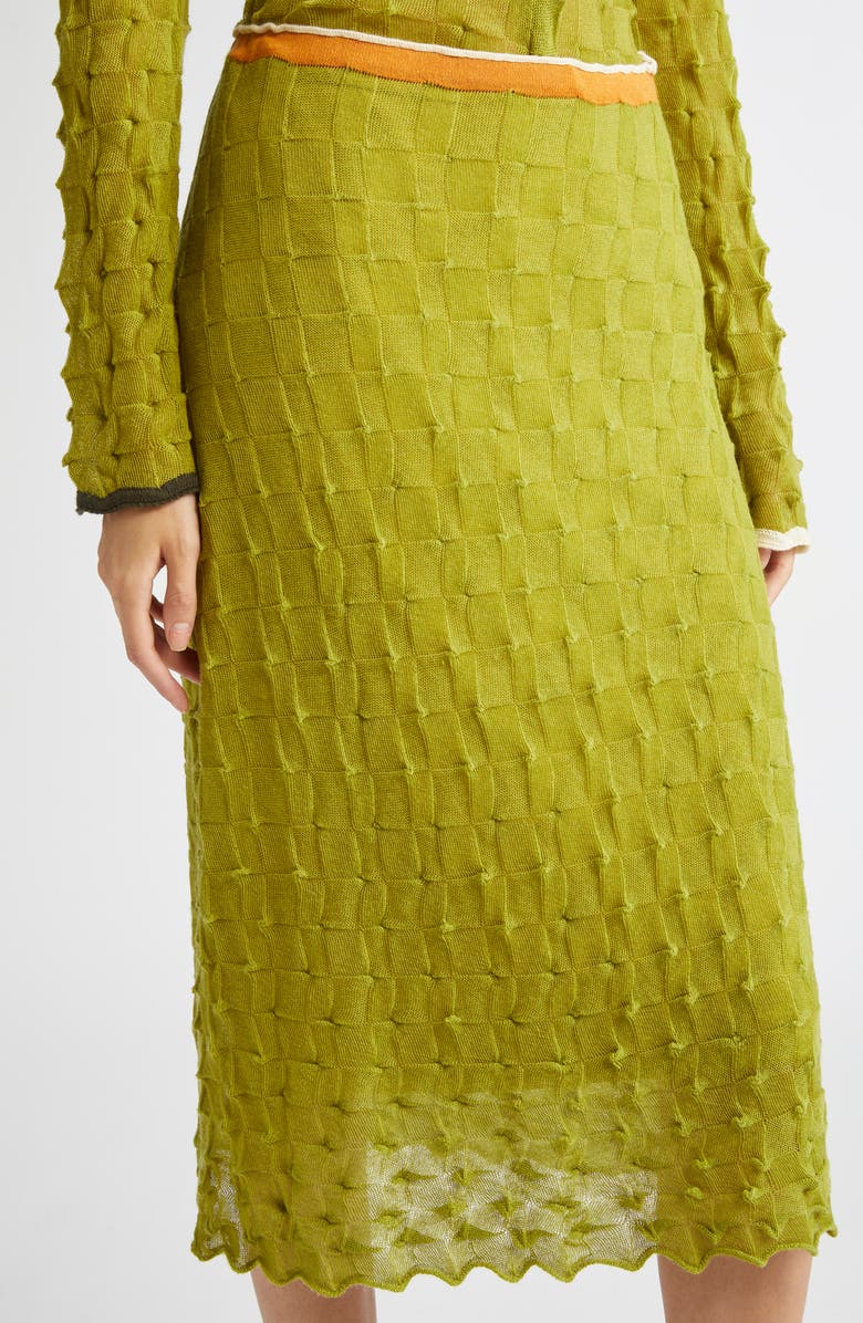 YanYan Borlor A-Line Knit Wool Midi Skirt, Alternate, color, Green