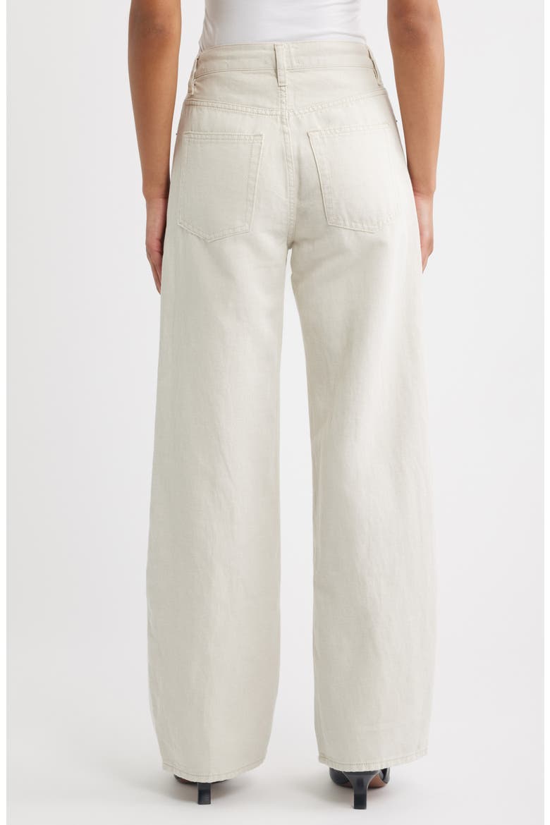 The Off Duty Drawstring Bow Cotton & Linen Jeans, Alternate, color, NATURAL ECRU