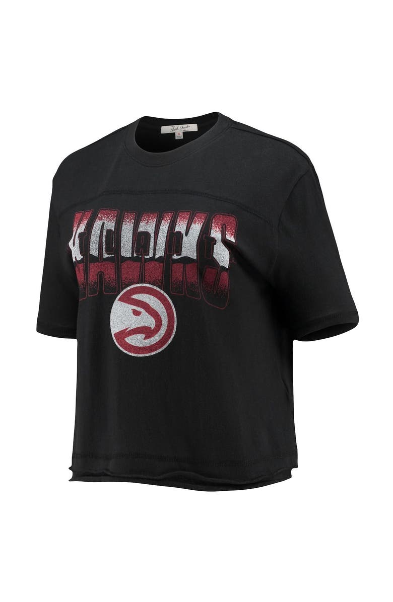 Junk Food Women's Junk Food Black Atlanta Hawks Gradient Crop Top, Alternate, color,