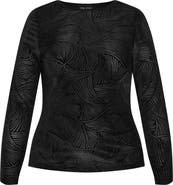 City Chic Sienna Abstract Zebra Print Long Sleeve Top