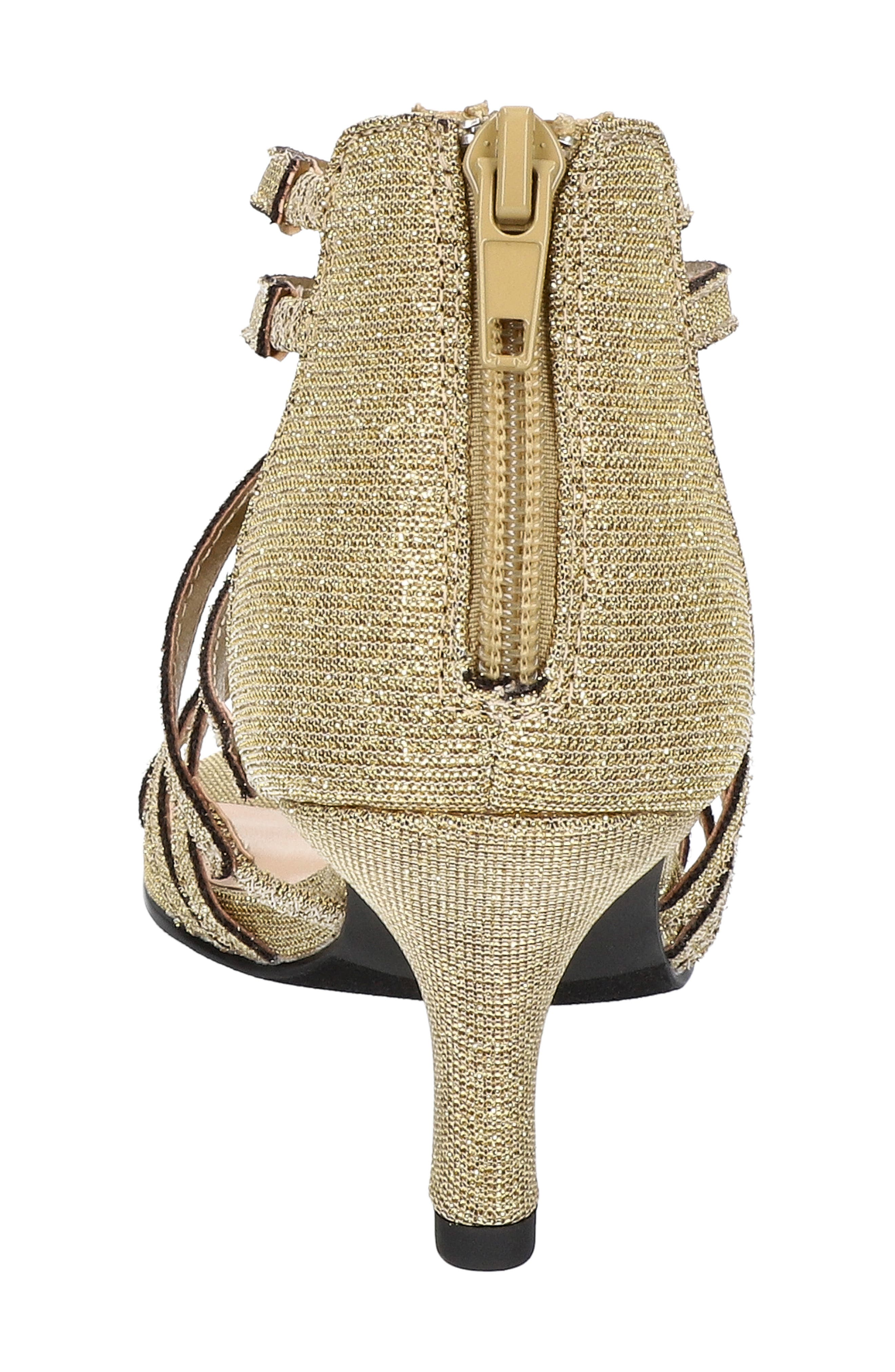 Bella Vita Karlette Glitter Knit Strappy Sandal, Alternate, color, Gold Glitter